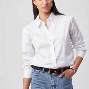 The Shirt by Rochelle Behrens Boyfriend Shirt White L